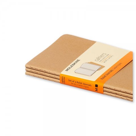 Cahier Journal Linjeret Pocket Kraft 3-Pak