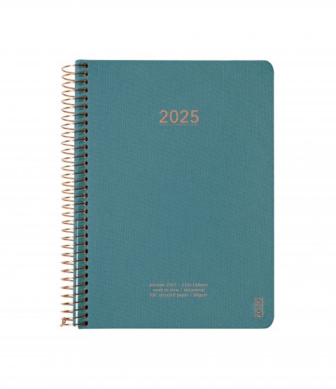 KOZO Kalender 2025 A5 Uge per Opslag Steel Blue