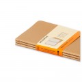 Cahier Journal Linjeret Pocket Kraft 3-Pak