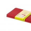 Cahier Journal Olinjerad Pocket Rød 3-Pak
